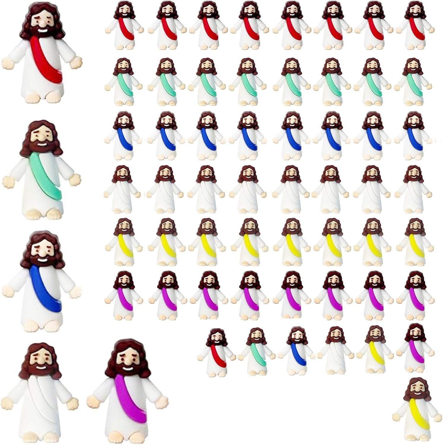 30Pcs Little Jesus Figures, Set of 30Pcs Action Figures Mini Jesus Figurines in Bulk, Tiny Jesus Figures to Hide and Seek Religious Gifts for Easter Egg Stuffers Fillers